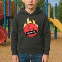 Angry Flaming Emoji Kids Hoodie thumb 2