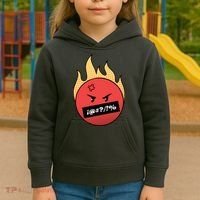 Angry Flaming Emoji Kids Hoodie thumb 3