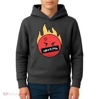 Angry Flaming Emoji Kids Hoodie thumb 4