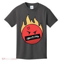 Angry Flaming Emoji Kids T-Shirt thumb 0