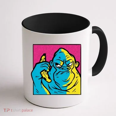 Angry Gorilla Banana Coffee Mug back
