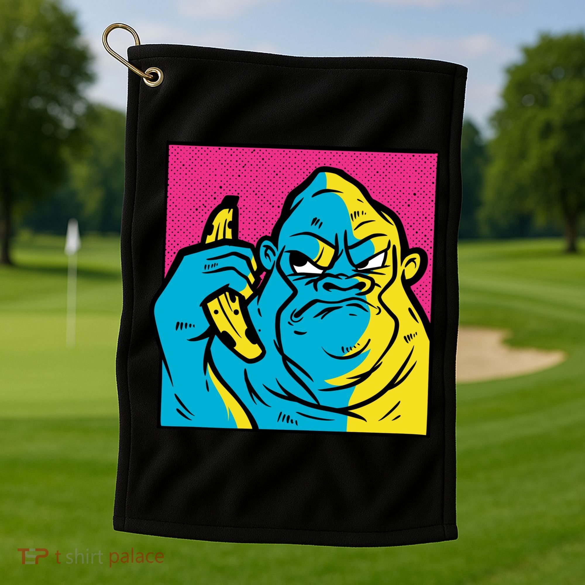 Angry Gorilla Banana Golf Towel