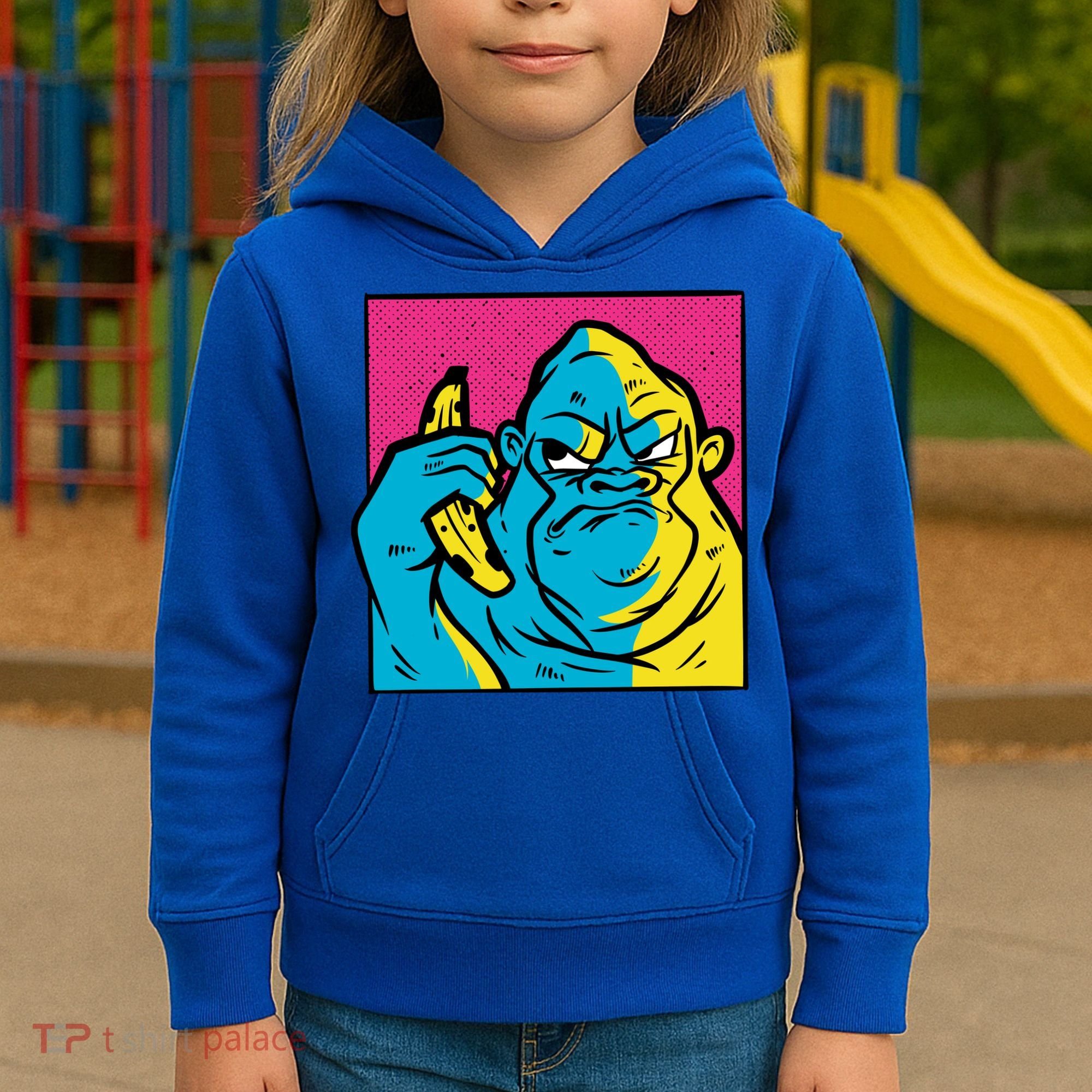 Angry Gorilla Banana Kids Hoodie