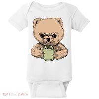 Angry Pomeranian Baby Bodysuit thumb 0