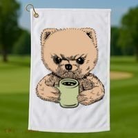 Angry Pomeranian Golf Towel thumb 1
