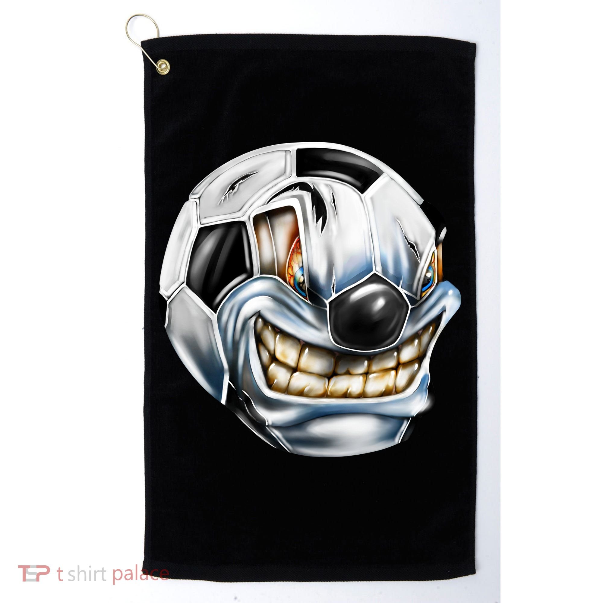 Angry Soccer Ball Golf Towel
