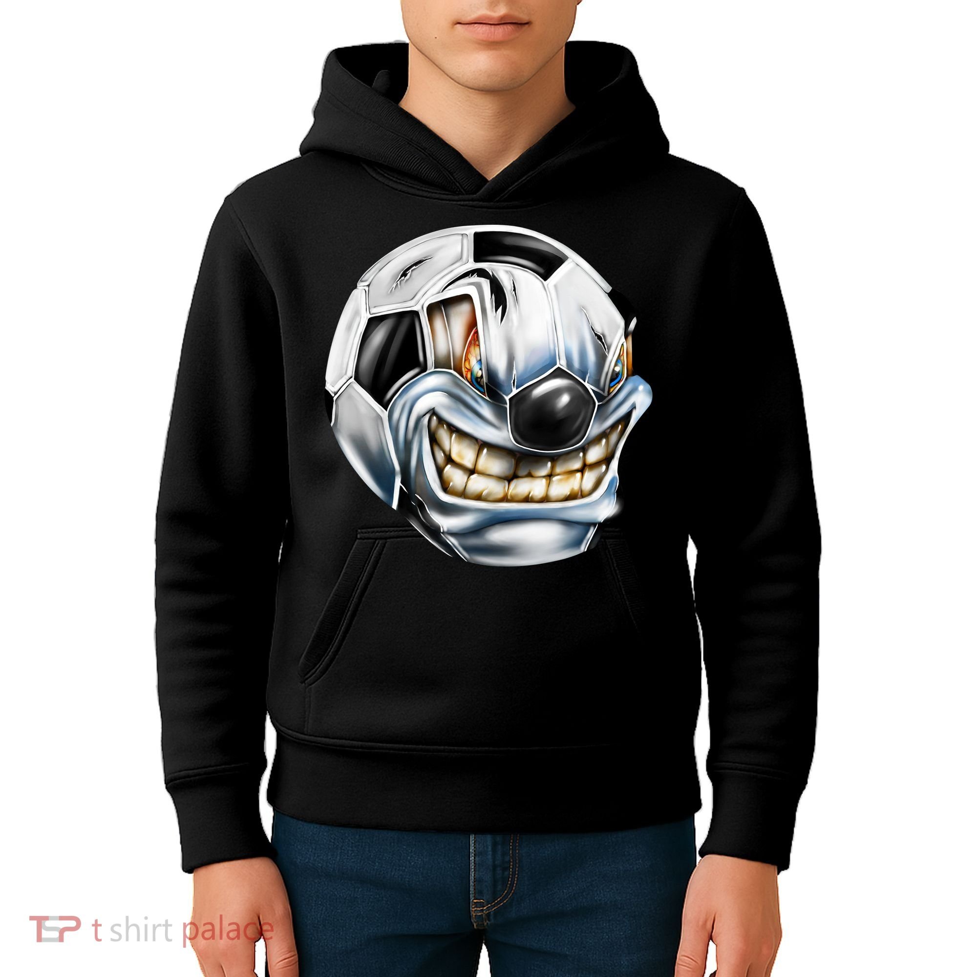 Angry Soccer Ball Kids Hoodie