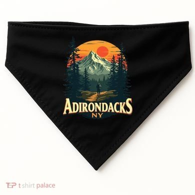 Adirondacks Ny Hiking Mountains Nature Lovers Design USA-Made Doggie Bandana