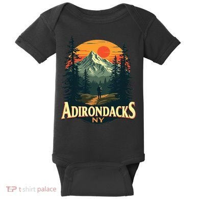 Adirondacks Ny Hiking Mountains Nature Lovers Design Baby Bodysuit