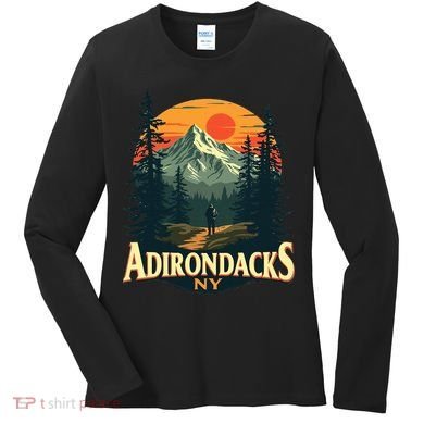Adirondacks Ny Hiking Mountains Nature Lovers Design Women's Long Sleeve Shirt