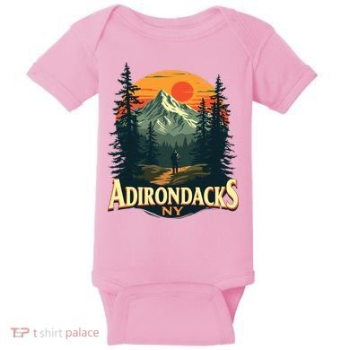Adirondacks Ny Hiking Mountains Nature Lovers Baby Bodysuit