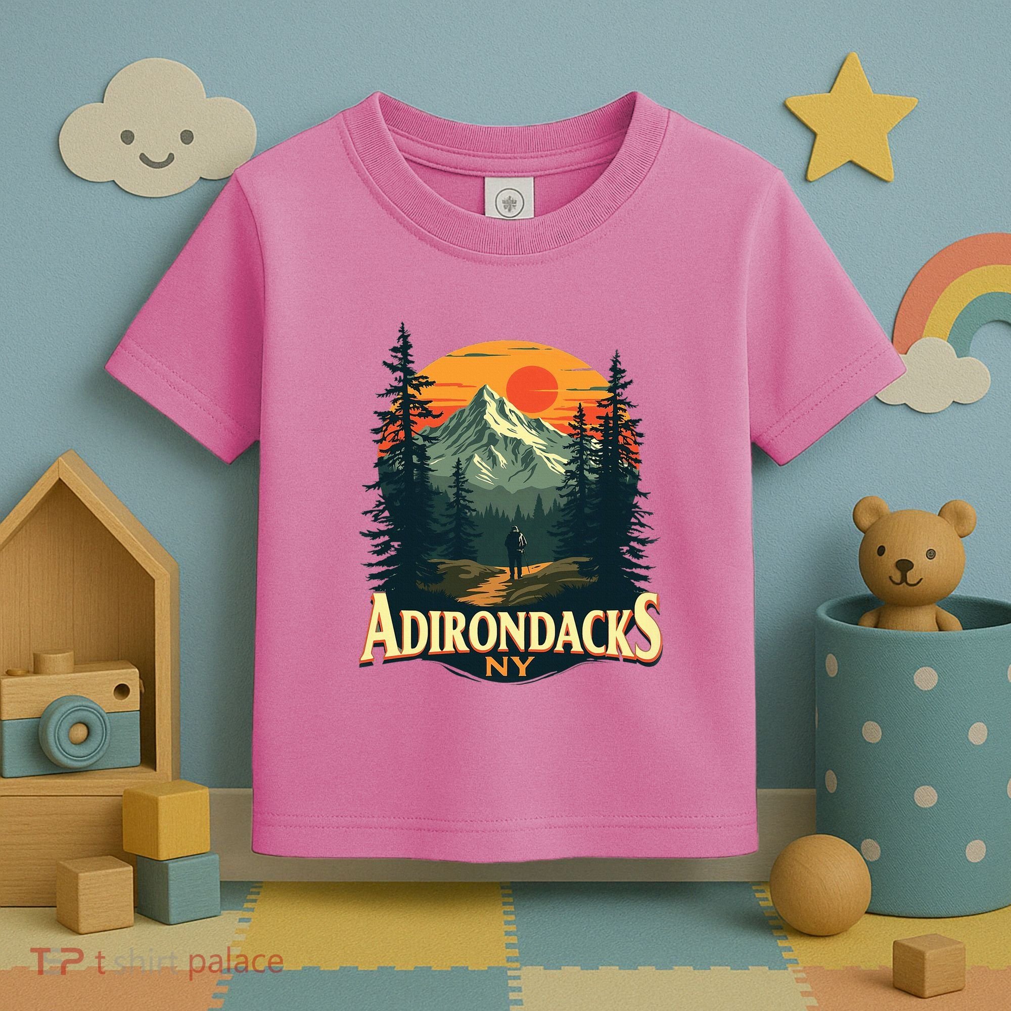Adirondacks Ny Hiking Mountains Nature Lovers Toddler T-Shirt