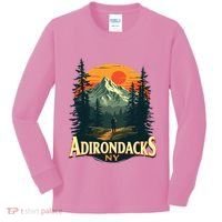 Adirondacks Ny Hiking Mountains Nature Lovers Kids Long Sleeve Shirt thumb 0