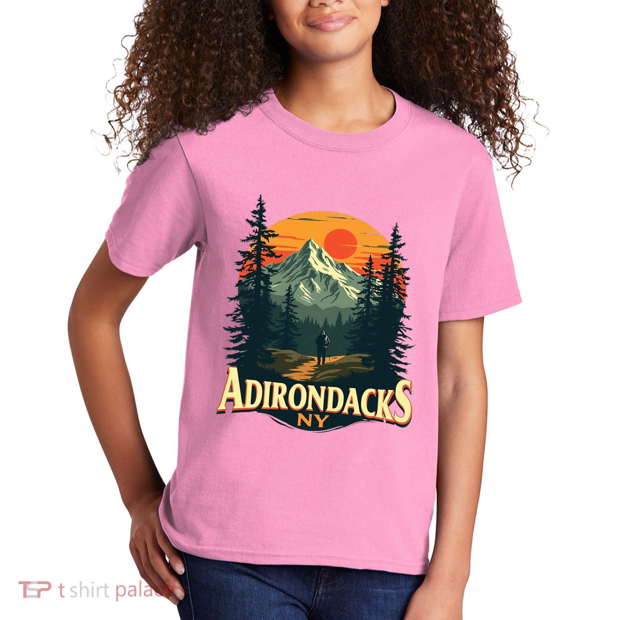 Adirondacks Ny Hiking Mountains Nature Lovers Kids T-Shirt