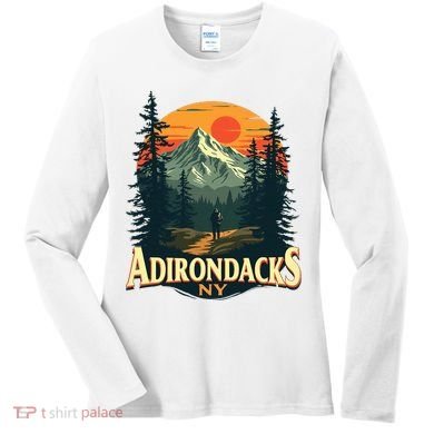 Adirondacks Ny Hiking Mountains Nature Lovers Women's Long Sleeve Shirt