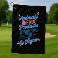 Animals Are Not Products Golf Towel thumb 1