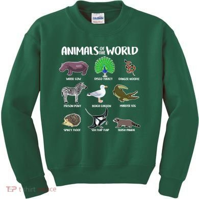 Animals Of The World Kids Sweatshirt