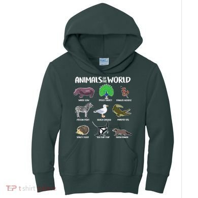 Animals Of The World Kids Hoodie