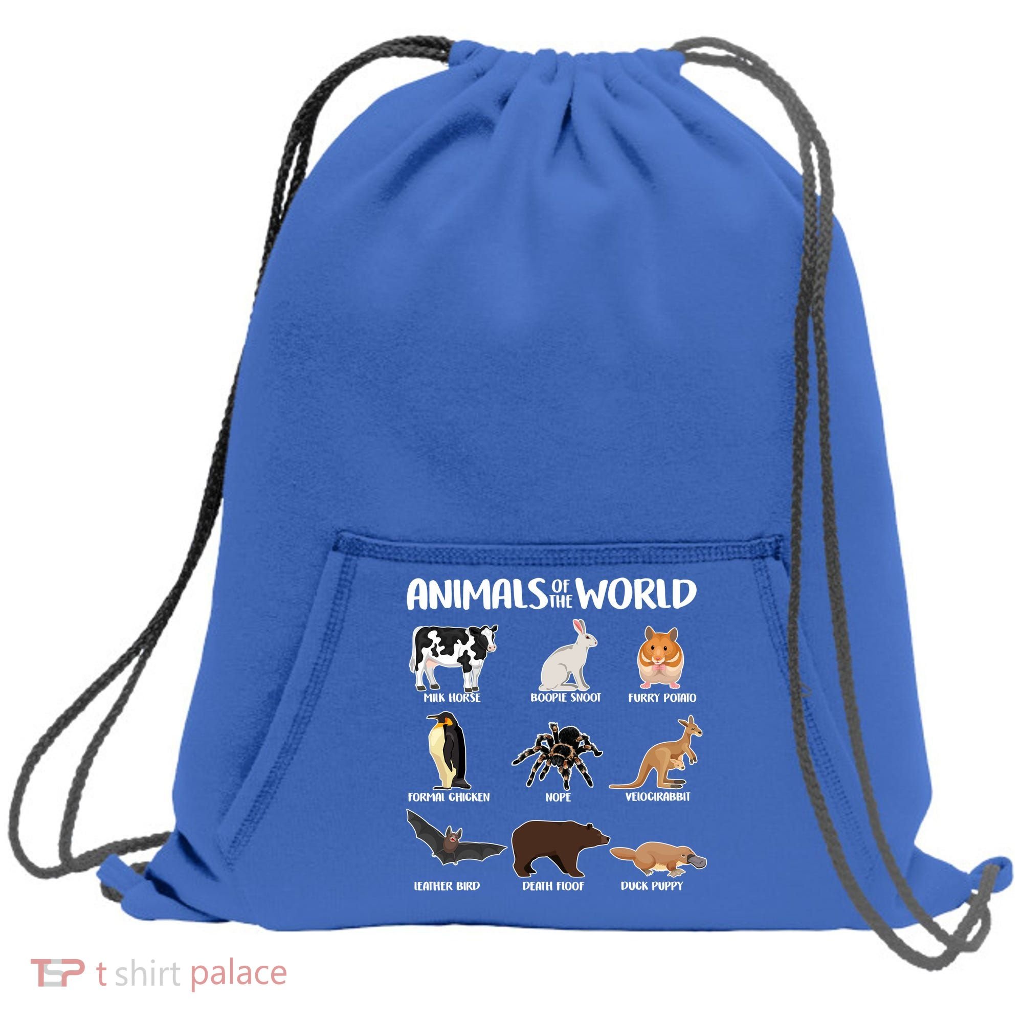 Animals Of The World Funny Names Sweatshirt Cinch Pack Bag