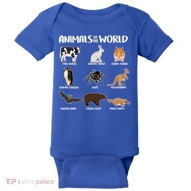 Animals Of The World Funny Names Baby Bodysuit