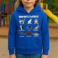 Animals Of The World Funny Names Kids Hoodie thumb 3