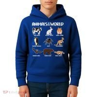 Animals Of The World Funny Names Kids Hoodie thumb 4