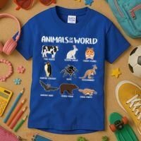 Animals Of The World Funny Names Kids T-Shirt thumb 3