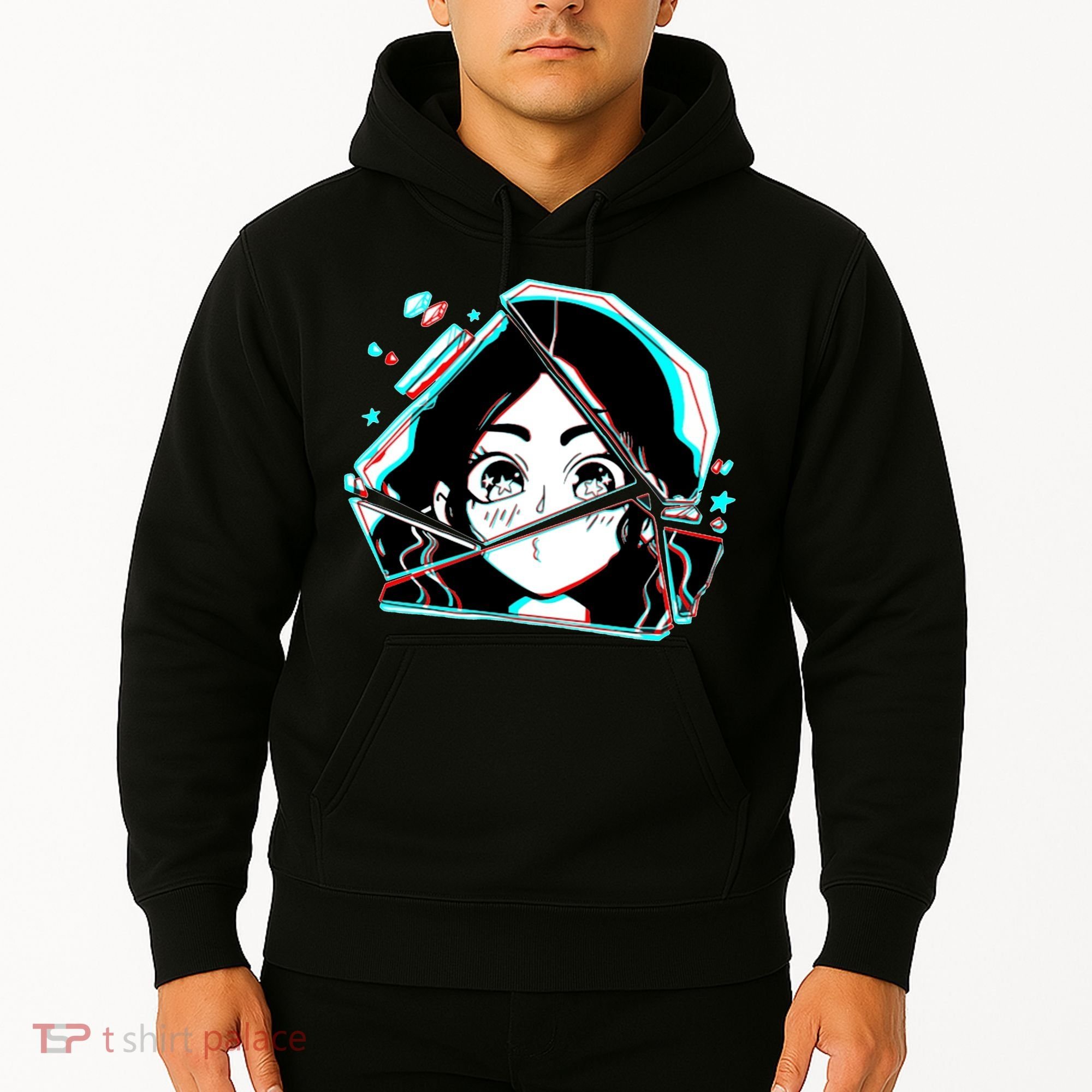 Anime Broken Glass Sparkle Eyes Hoodie