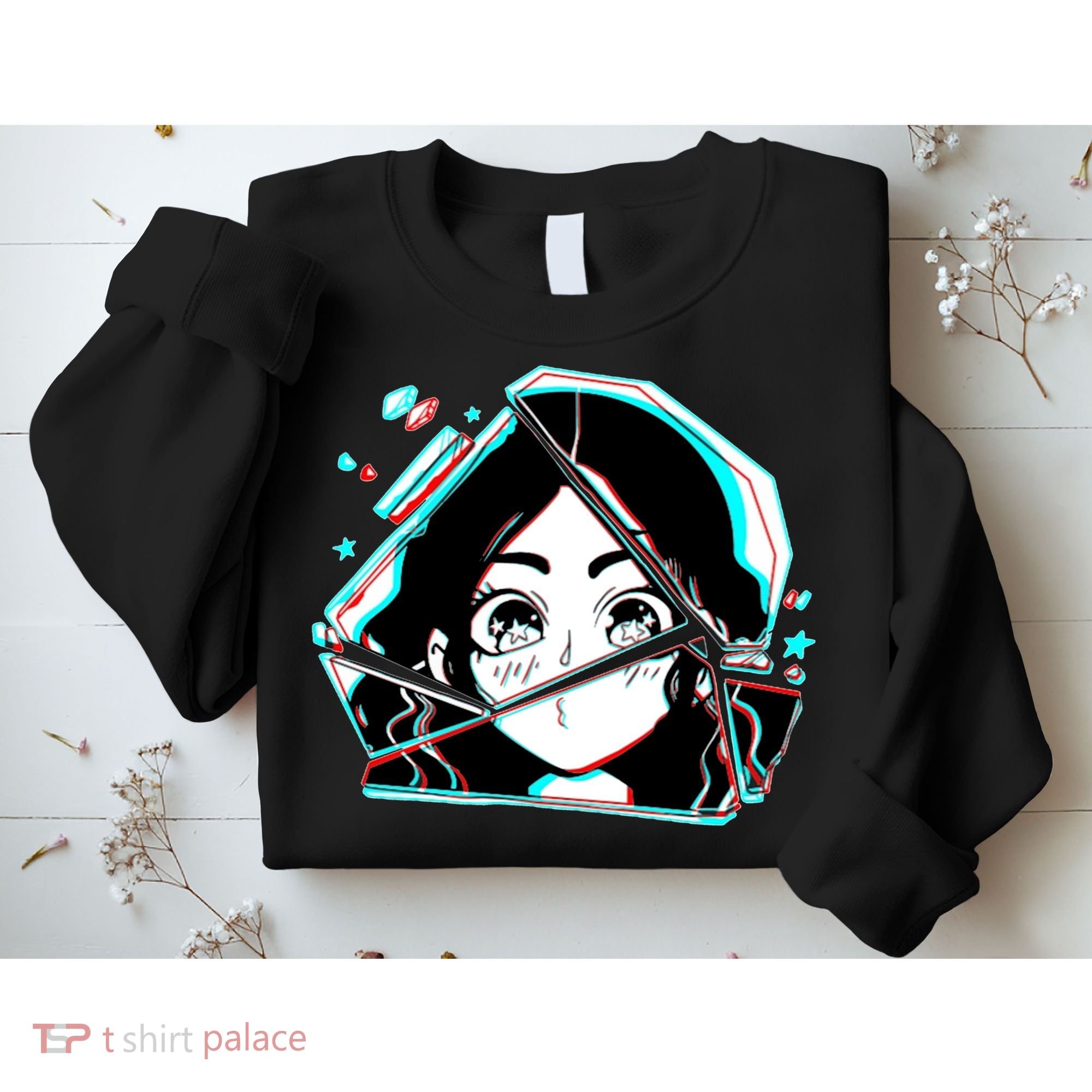 Anime Broken Glass Sparkle Eyes Sweatshirt