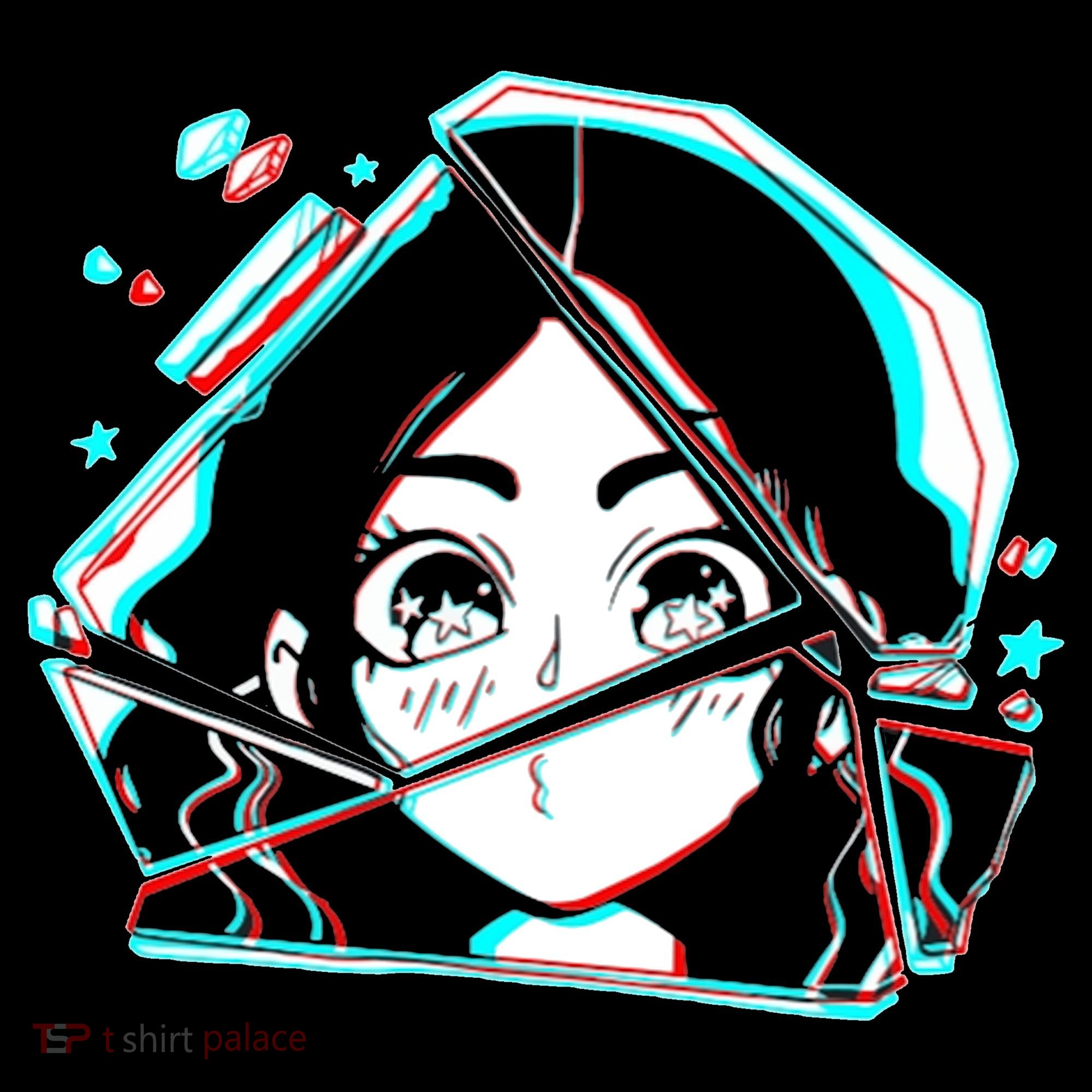 Anime Broken Glass Sparkle Eyes T-Shirt