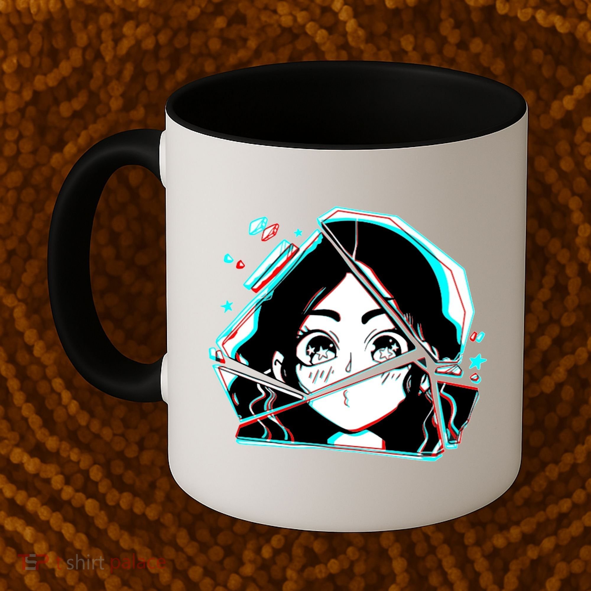 Anime Broken Glass Sparkle Eyes Coffee Mug