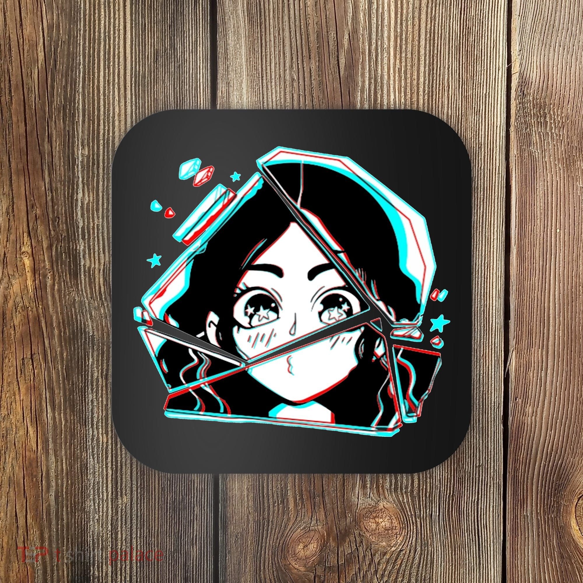 Anime Broken Glass Sparkle Eyes Coaster