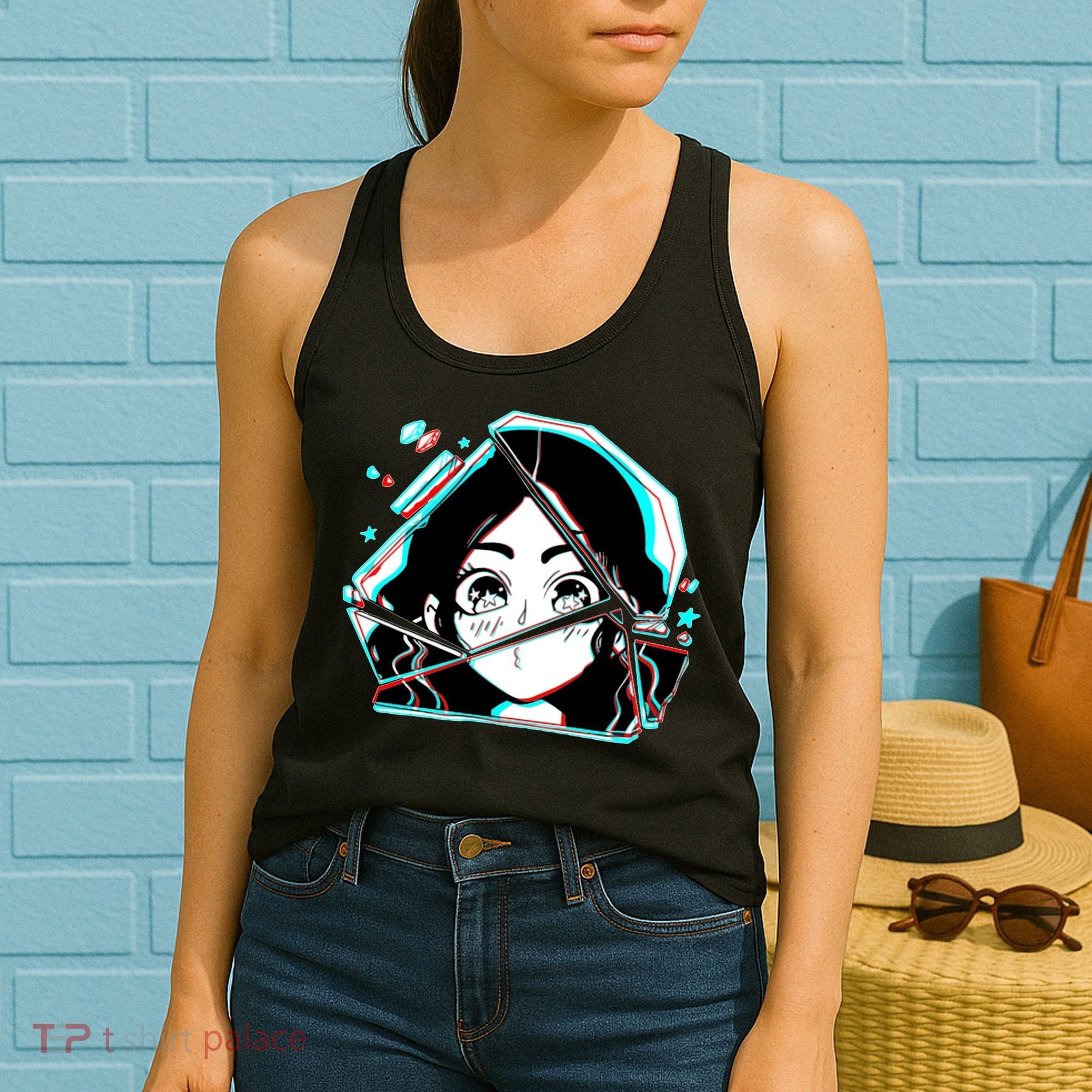 Anime Broken Glass Sparkle Eyes Women's Tank Top