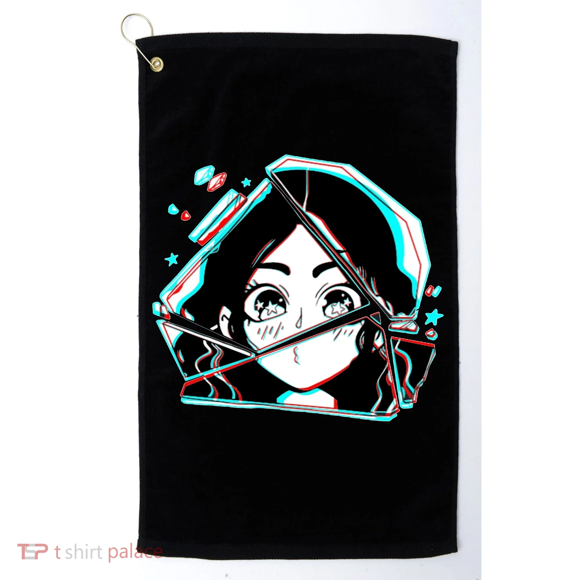 Anime Broken Glass Sparkle Eyes Golf Towel