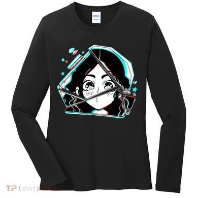 Anime Broken Glass Sparkle Eyes Women's Long Sleeve Shirt