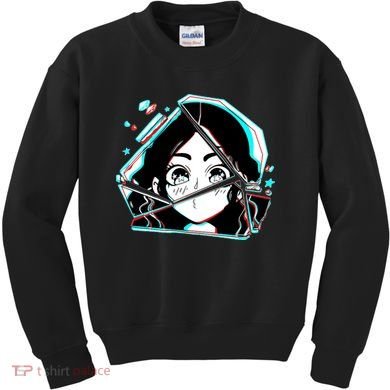 Anime Broken Glass Sparkle Eyes Kids Sweatshirt