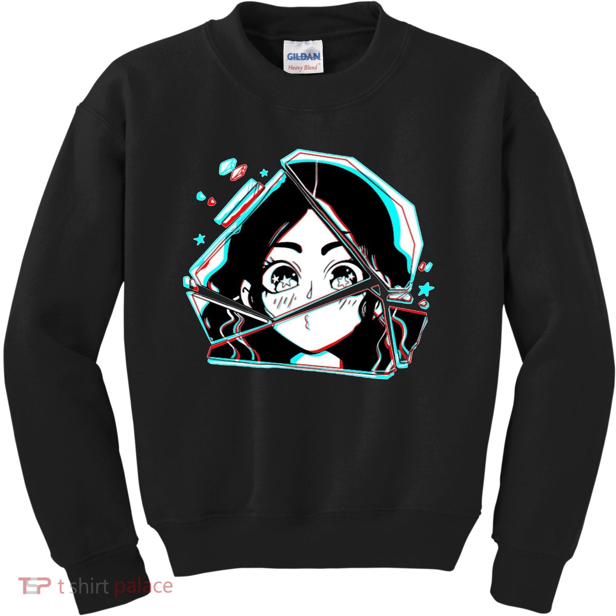 Anime Broken Glass Sparkle Eyes Kids Sweatshirt