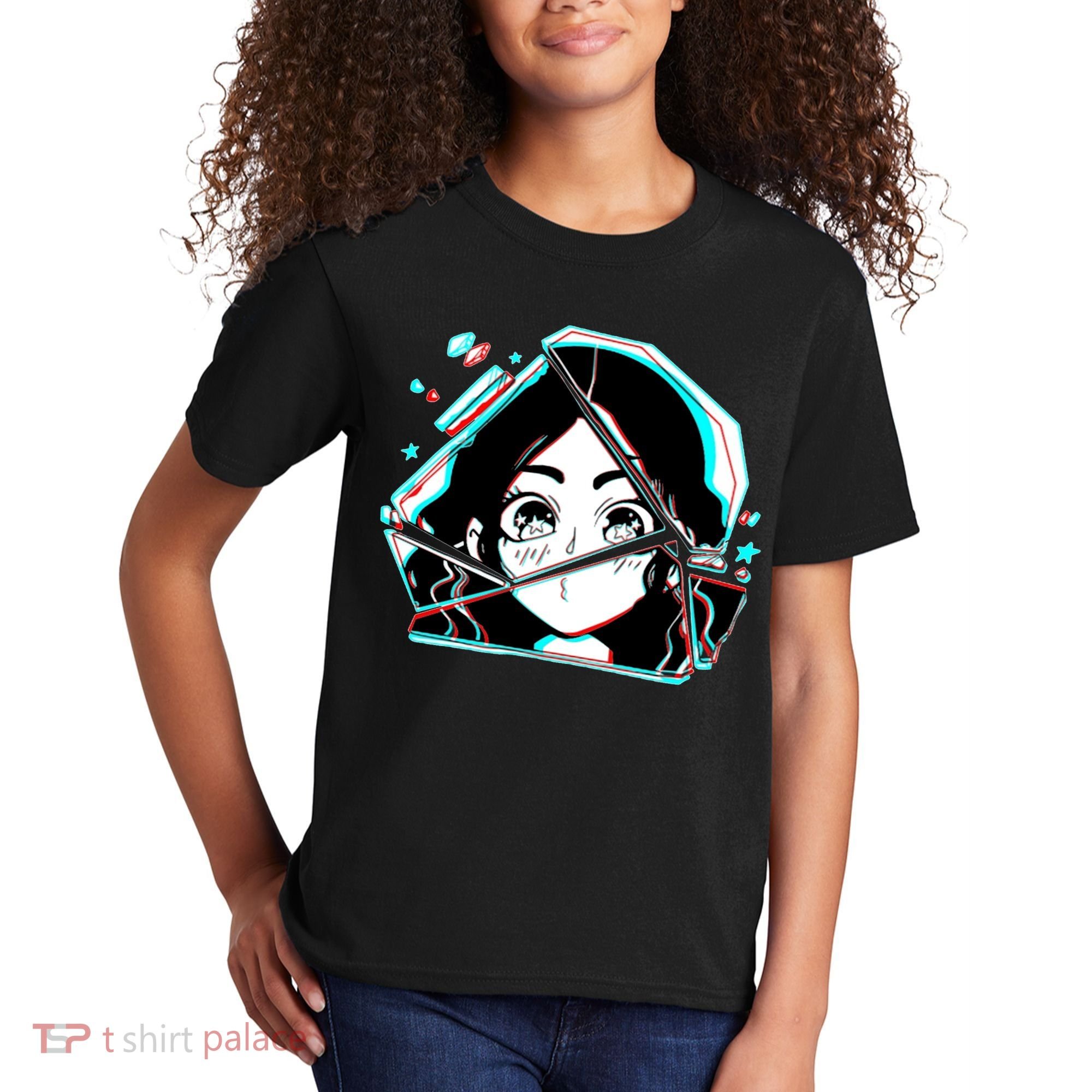 Anime Broken Glass Sparkle Eyes Kids T-Shirt