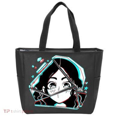 Anime Broken Glass Sparkle Eyes Tote Bag