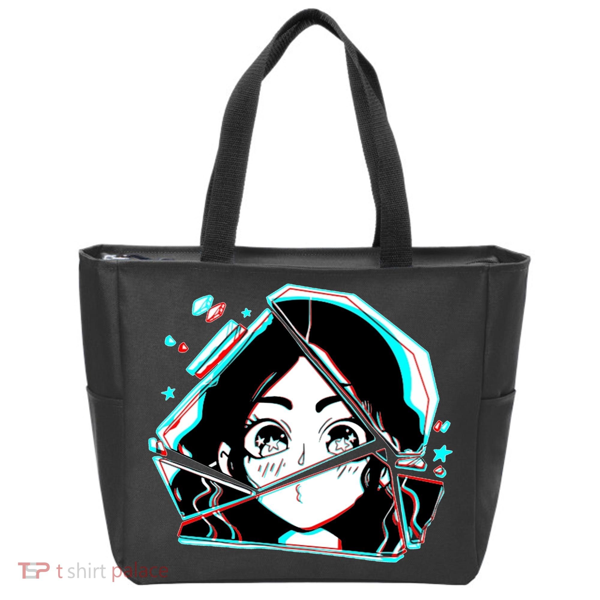 Anime Broken Glass Sparkle Eyes Tote Bag