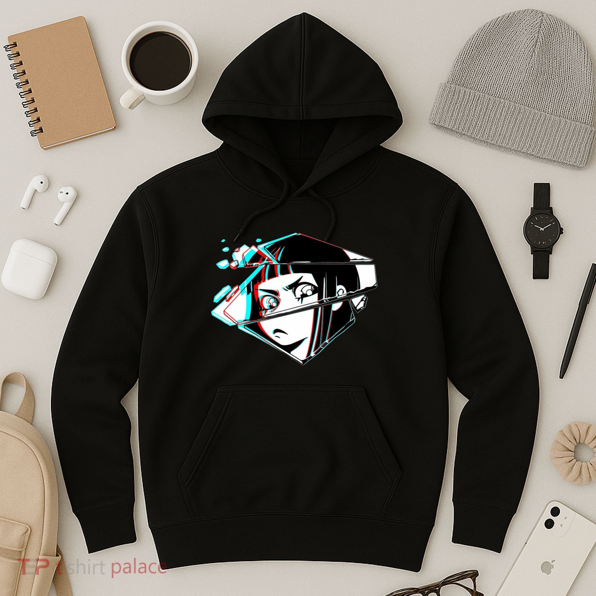 Anime Eyes Broken Glass Hoodie