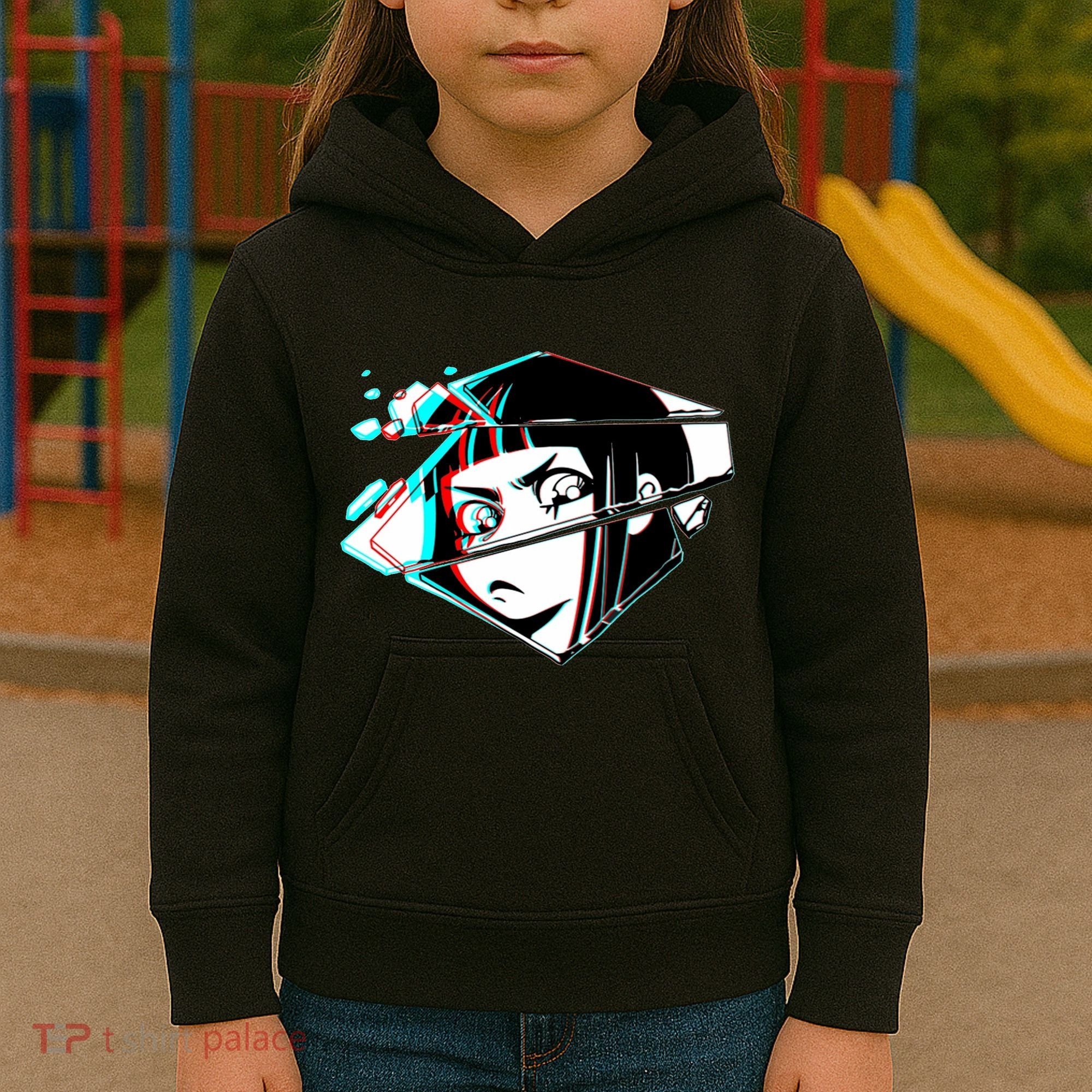 Anime Eyes Broken Glass Kids Hoodie