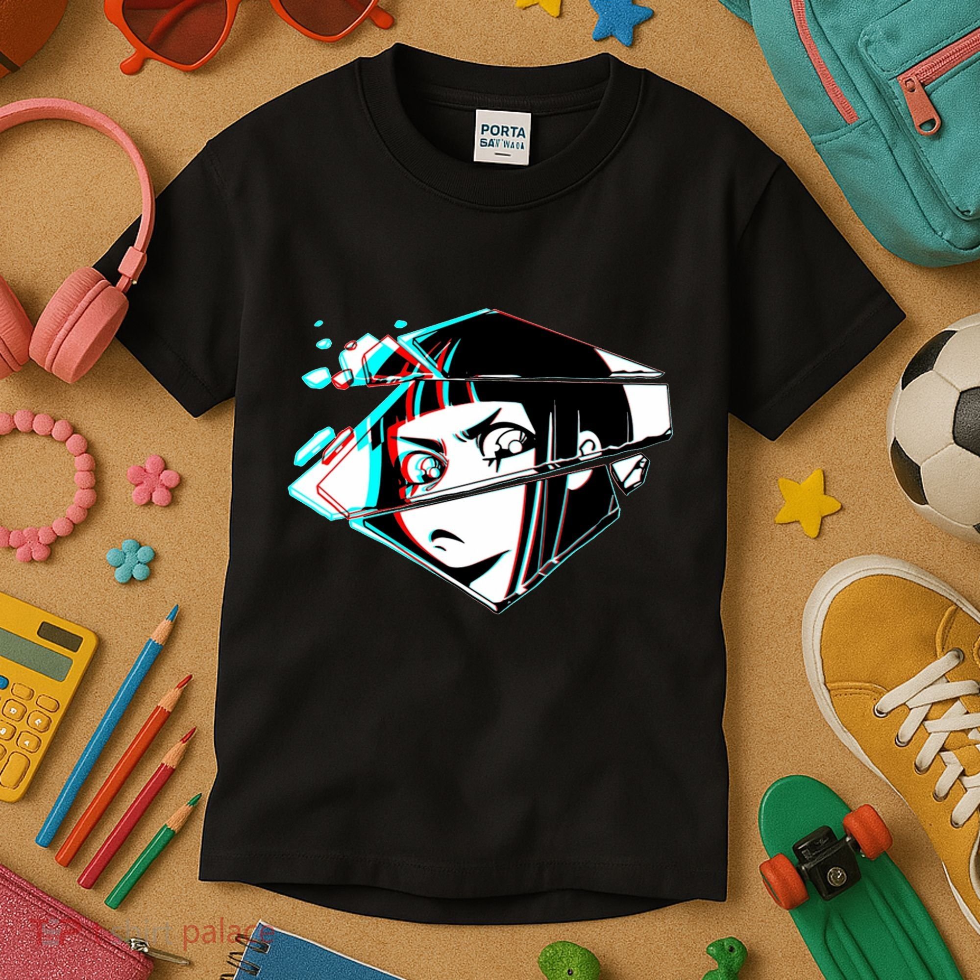 Anime Eyes Broken Glass Kids T-Shirt