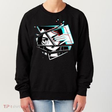 Anime Eyes Broken Glass Hand Over Eye Women's Sweatshirt