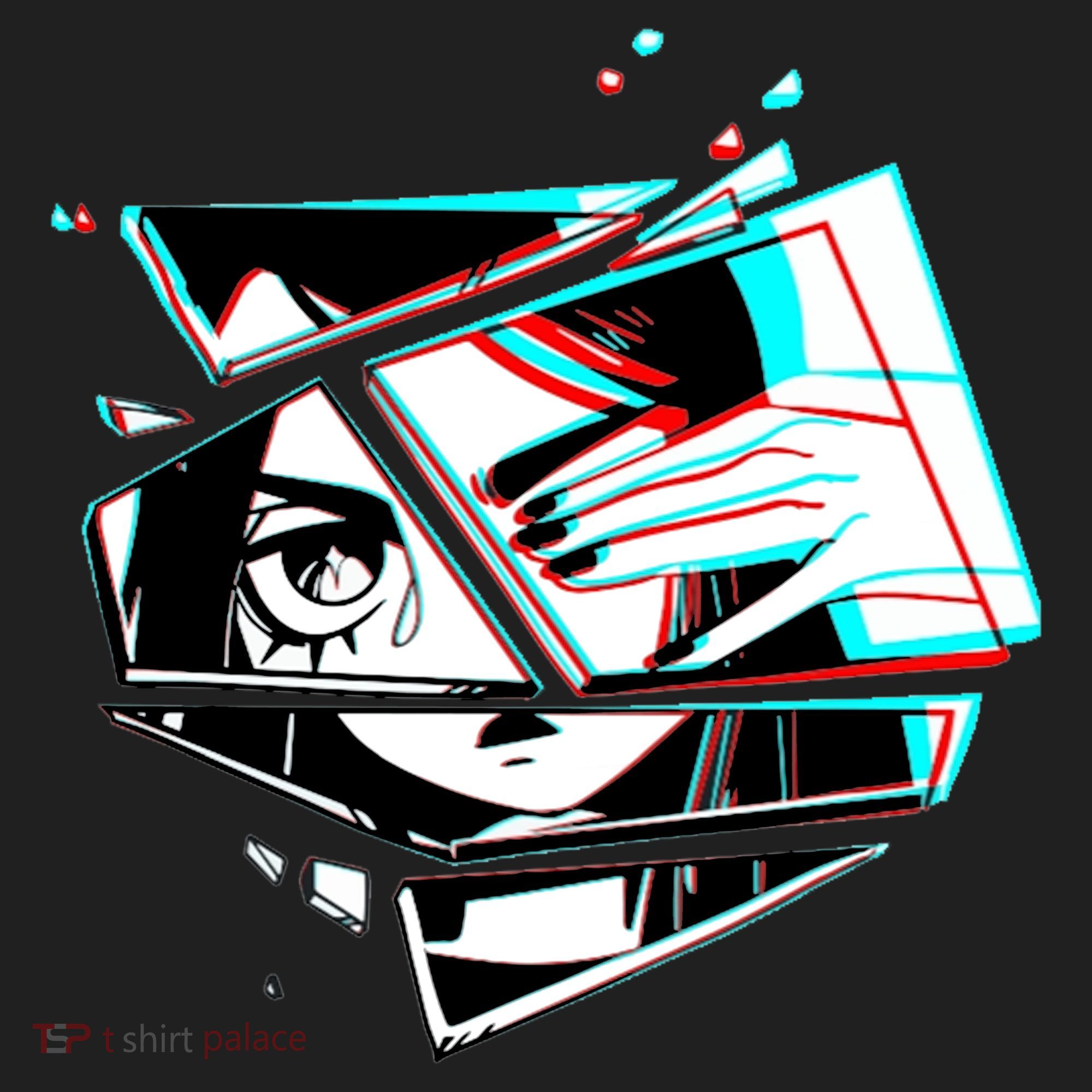 Anime Eyes Broken Glass Hand Over Eye Women's Sweatshirt