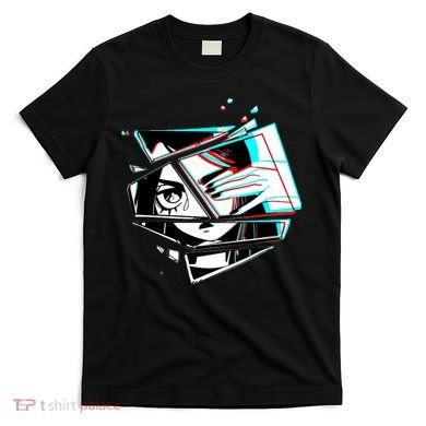 Anime Eyes Broken Glass Hand Over Eye T-Shirt