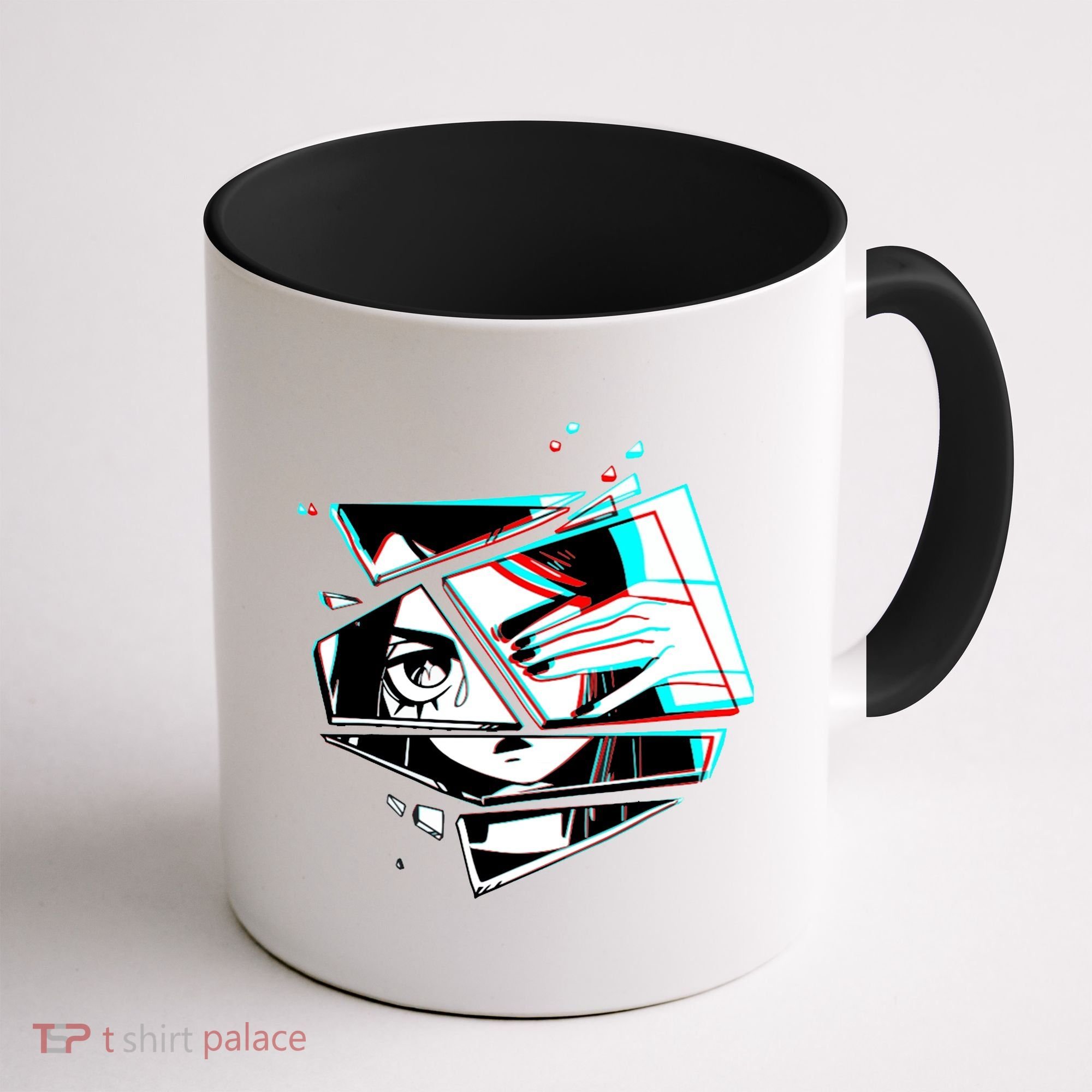 Anime Eyes Broken Glass Hand Over Eye Coffee Mug