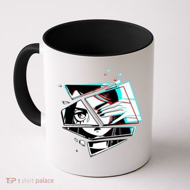 Anime Eyes Broken Glass Hand Over Eye Coffee Mug