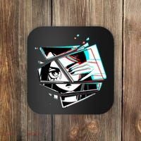 Anime Eyes Broken Glass Hand Over Eye Coaster thumb 0
