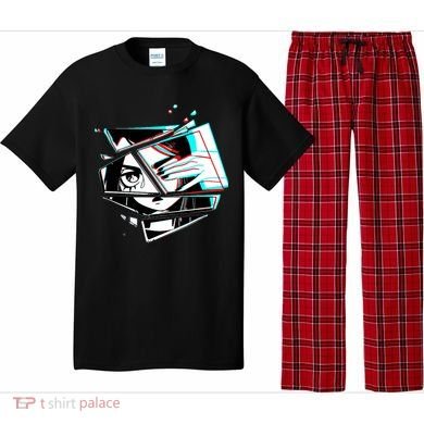 Anime Eyes Broken Glass Hand Over Eye Pajama Set